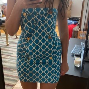 Never worn blue/green mini dress